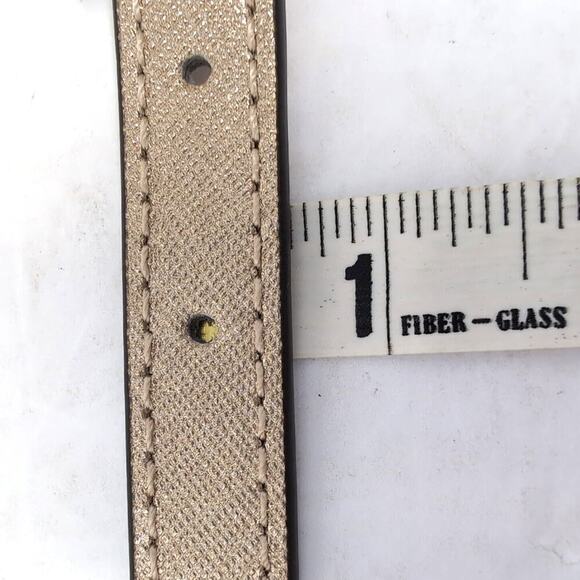 Michael Kors Handbag Gold Saffiano Leather Shoulder Crossbody Strap 49 in NEW - Picture 6 of 6